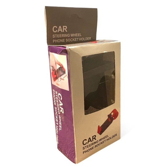 Black Steering Wheel Phone Holder - Picture 2 of 8